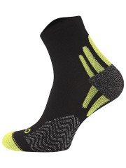 Zaawansowane skarpety biegowe RUNNING RAID 50% MERINO oddychające, płaskie szwy - Czarny-Lime