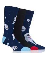 Męskie kolorowe skarpety Wild Feet KOSMONAUTA, gwiazdy, planety, kosmos 3 pary (S5012)