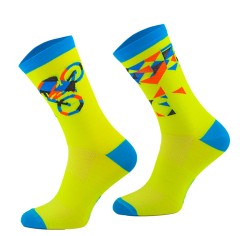 Skarpety termoaktywne Sportowe wysokie - RIDE FLUO