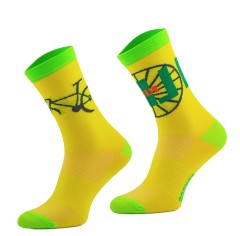 Skarpety termoaktywne Sportowe wysokie - I LIKE RIDE YELLOW