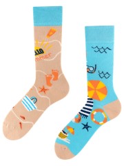 Summer, Todo Socks, Plaża, Morze, Parasol, Ręcznik, Kolorowe Skarpety