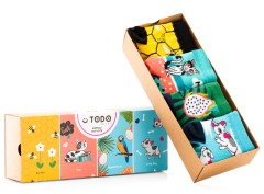 Zestaw dziecięcych skarpet ANIMALS SOO CUTE - Pszczoły, Koty, Papugi, Pieski - 4 pary 